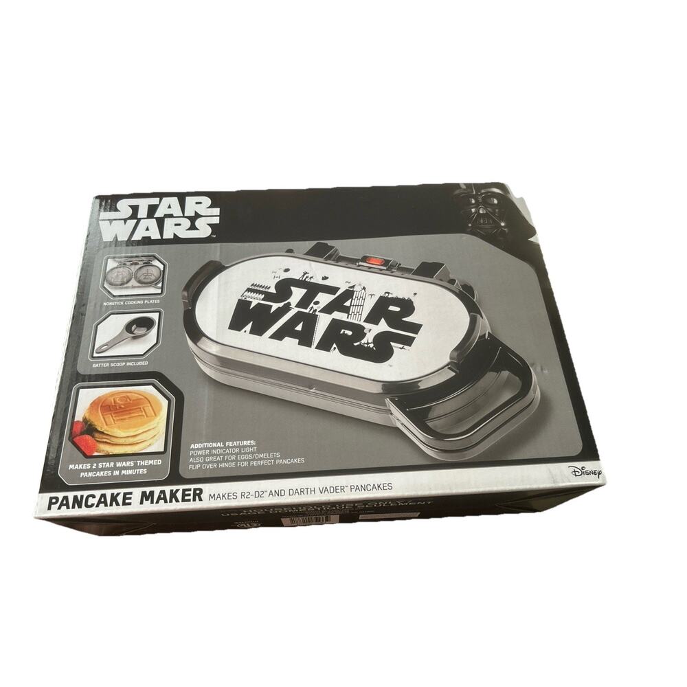 Disney Star Wars R2-D2 & Darth Vader Electronic Kitchen Pancake Waffle Maker New